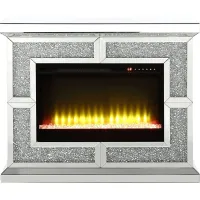 Cadogen Silver 41 in. Console, With Electric Fireplace