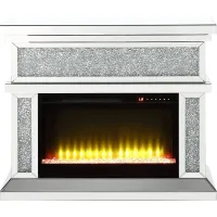 Callabell Silver 39 in. Console, With Electric Fireplace