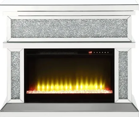 Callabell Silver 39 in. Console, With Electric Fireplace