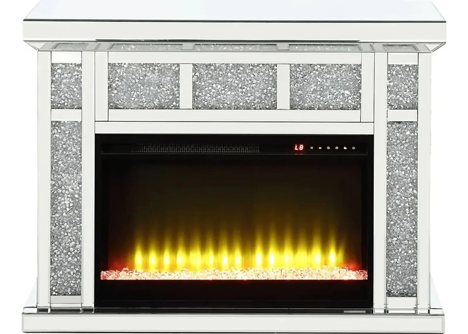 Calument Silver 39 in. Console, With Electric Fireplace