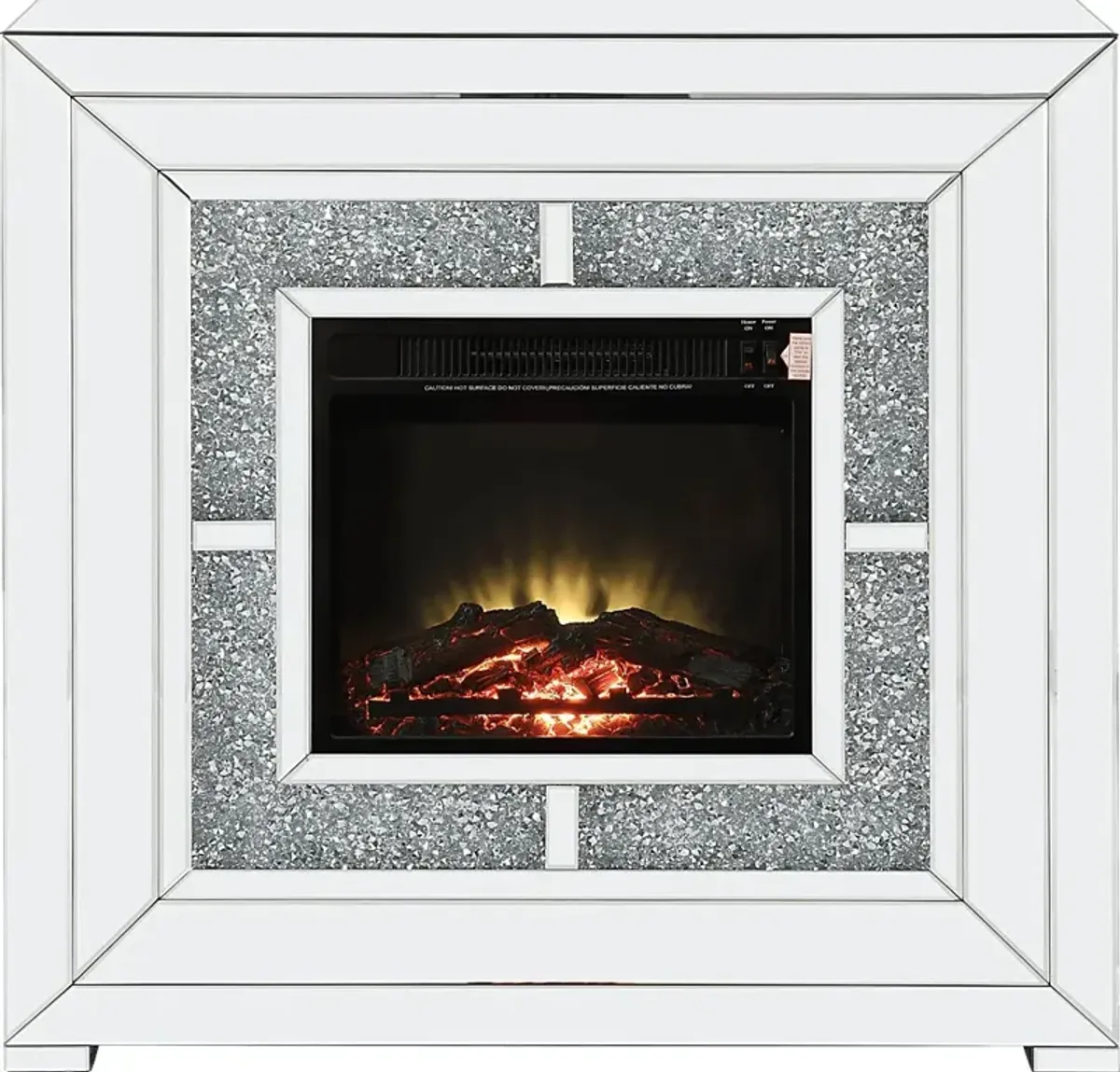 Cambourne Silver 41 in. Console, With Electric Fireplace