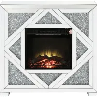 Candleworth Silver 37 in. Console, With Electric Fireplace