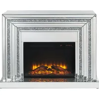 Kingslee Silver 48 in. Console, With Electric Fireplace