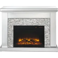 Markwood Silver 48 in. Console, With Electric Fireplace