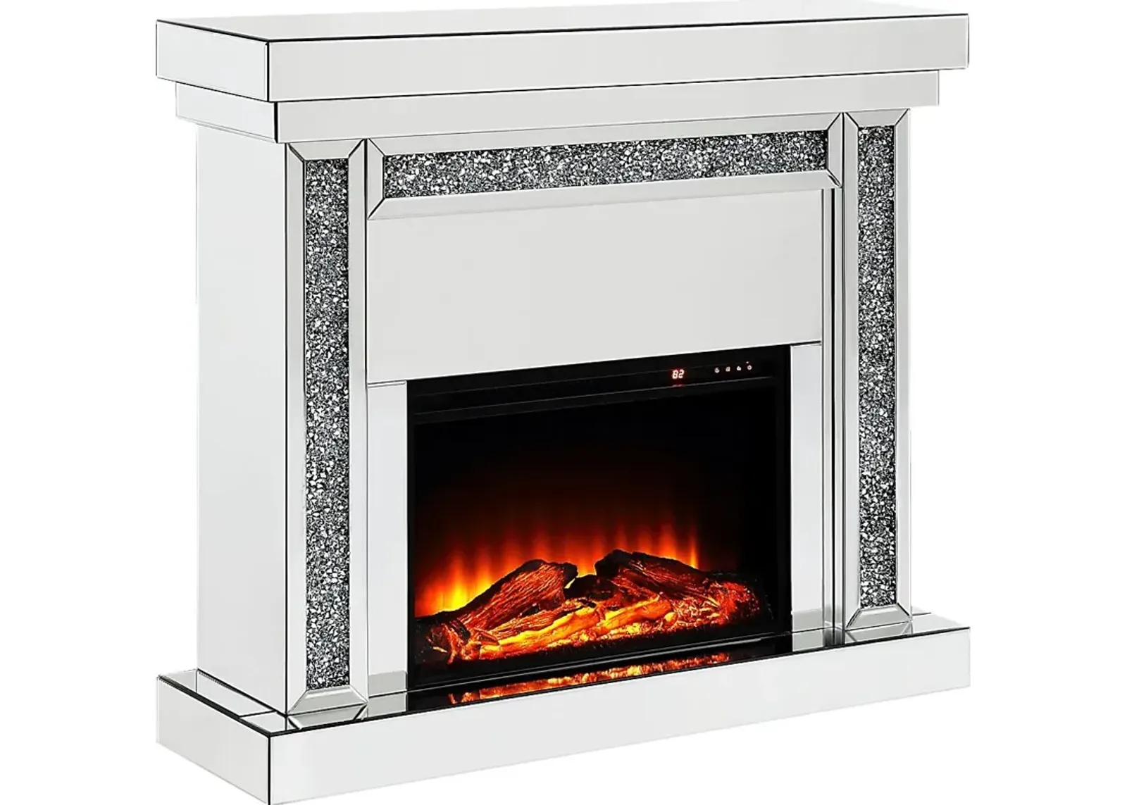 Merilane Silver 47 in. Console, With Electric Fireplace