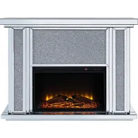 Olinger Silver 47 in. Console, With Electric Fireplace