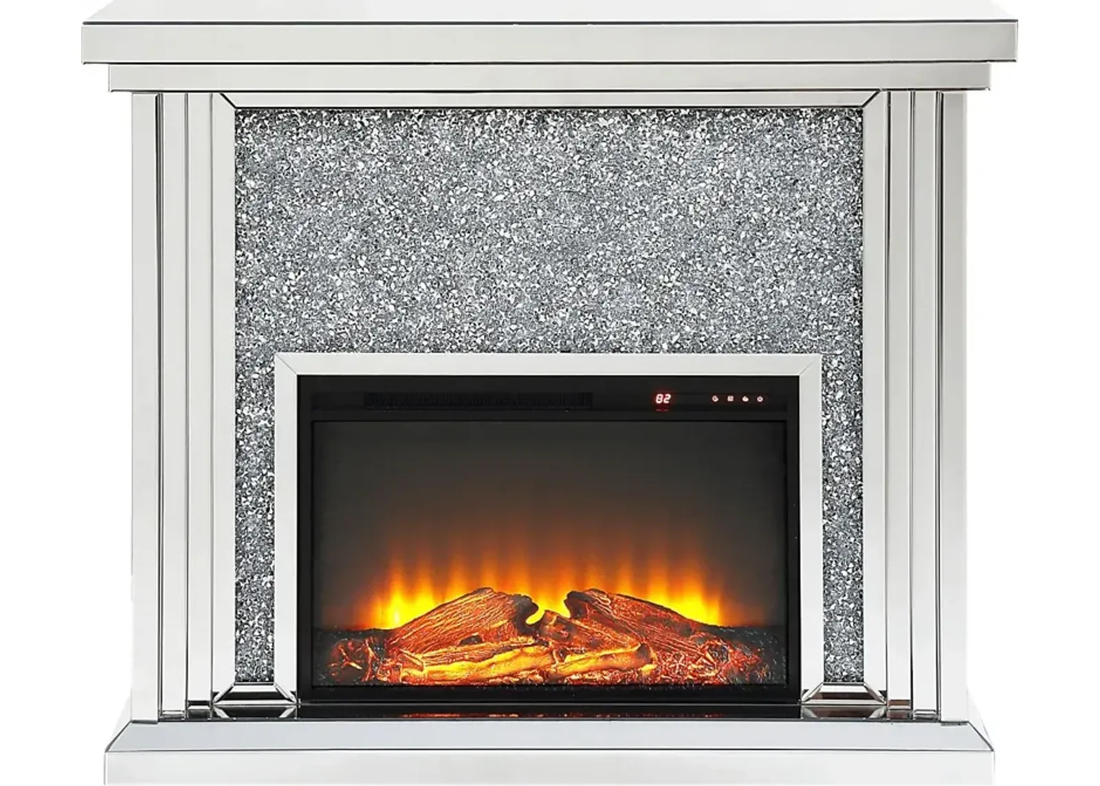 Royalston Silver 47 in. Console, With Electric Fireplace