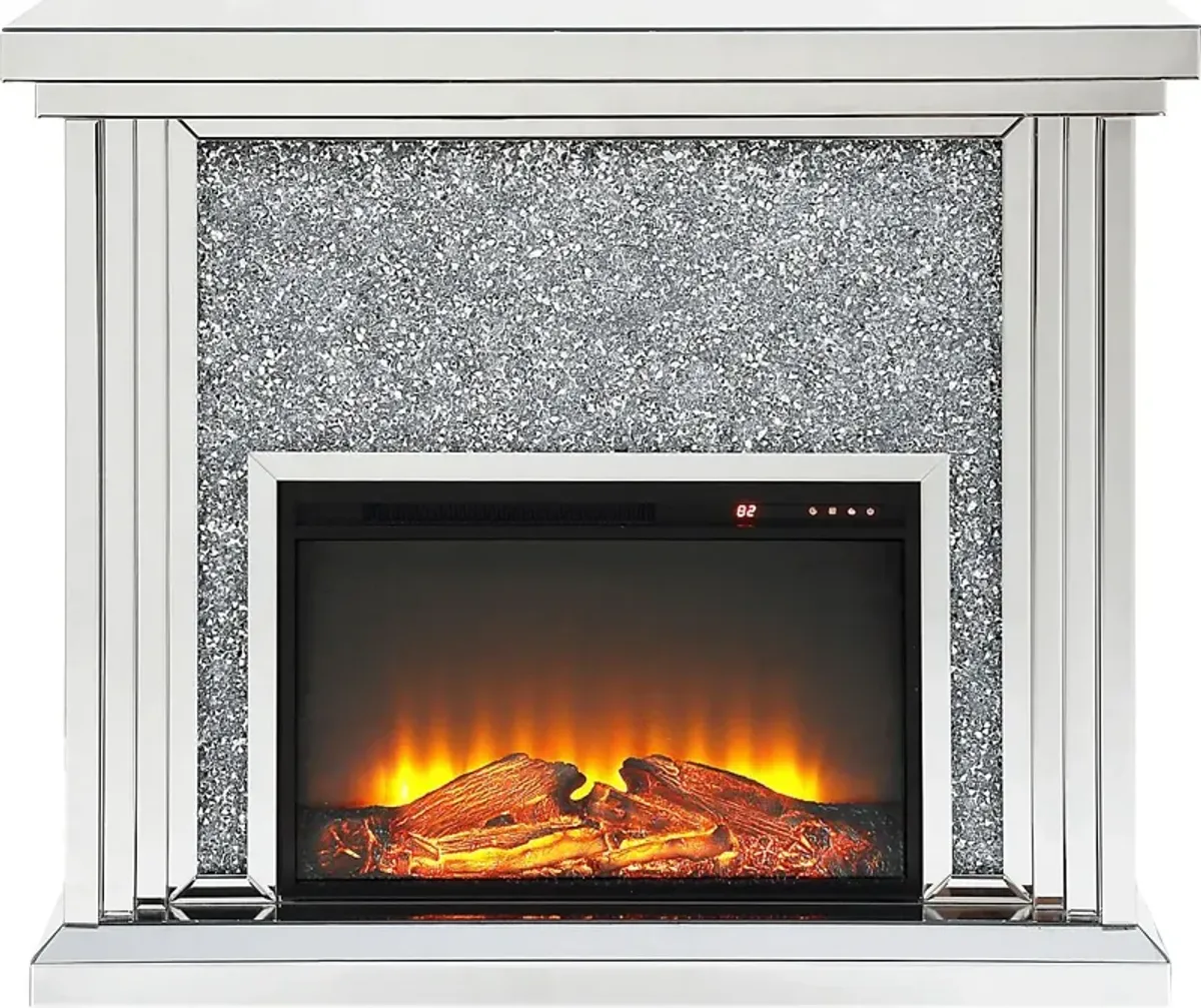 Royalston Silver 47 in. Console, With Electric Fireplace