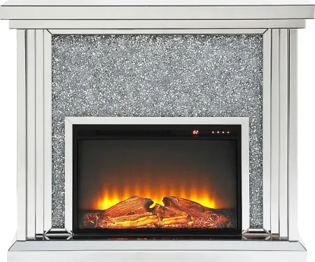 Royalston Silver 47 in. Console, With Electric Fireplace