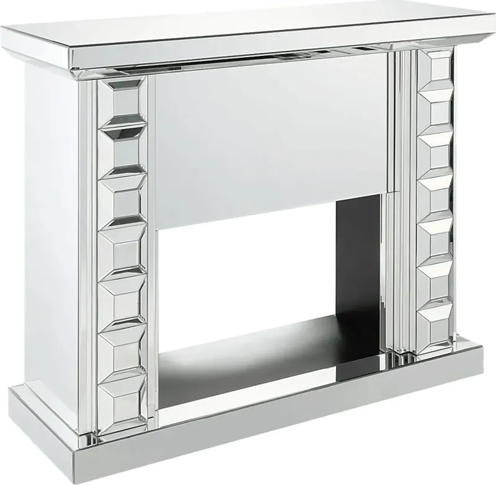 Sunnyslope Silver 48 in. Console, With Electric Fireplace