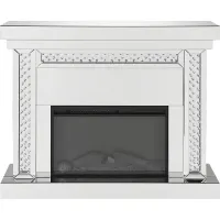 Terracewood Silver 47 in. Console, With Electric Fireplace