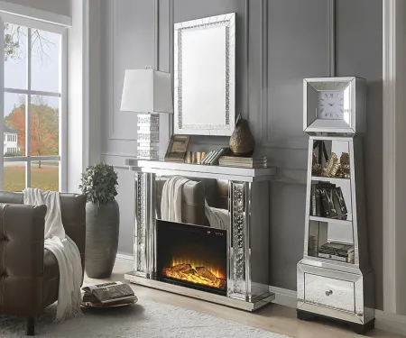 Timberglade Silver 47 in. Console, With Electric Fireplace