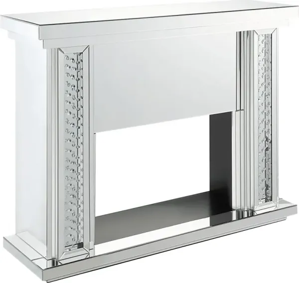 Timberglade Silver 47 in. Console, With Electric Fireplace