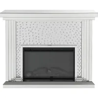 Valdars Silver 47 in. Console, With Electric Fireplace