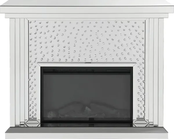 Valdars Silver 47 in. Console, With Electric Fireplace
