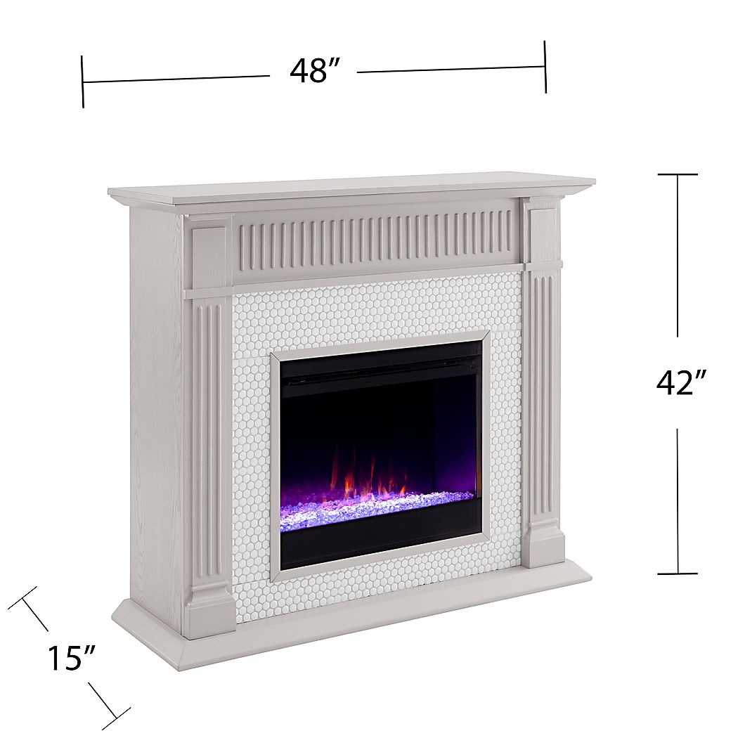 Cedardale I Gray 48 in. Console, With Color Changing Electric Fireplace