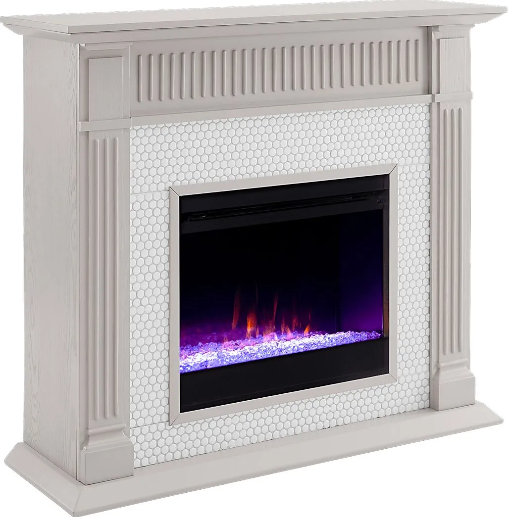 Cedardale I Gray 48 in. Console, With Color Changing Electric Fireplace