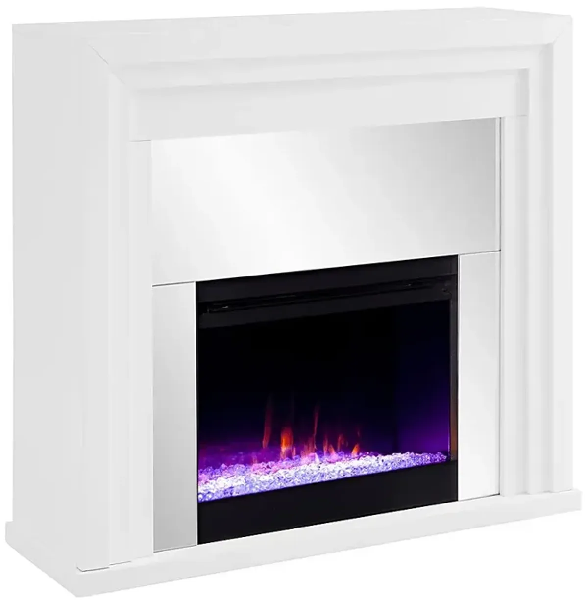 Skyflower I White 44 in. Console, With Color Changing Electric Fireplace