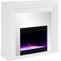 Skyflower I White 44 in. Console, With Color Changing Electric Fireplace