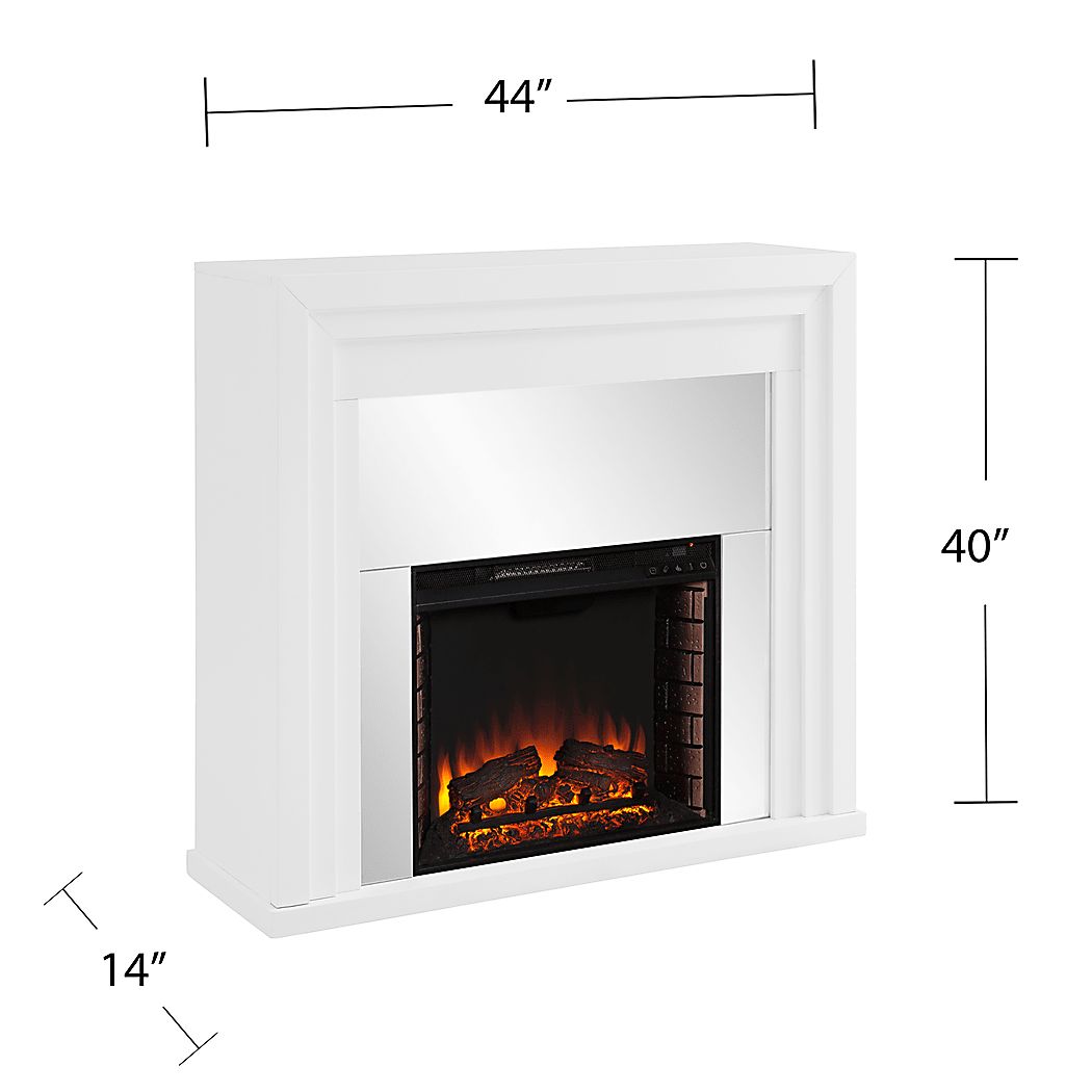 Skyflower II White 44 in. Console With Electric Log Fireplace