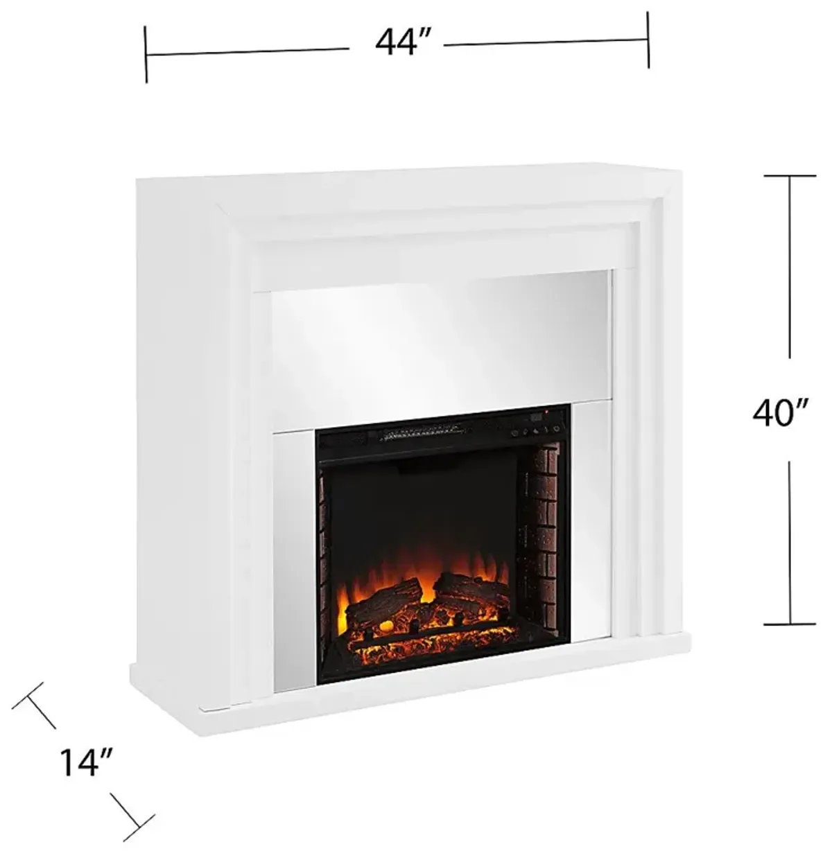 Skyflower II White 44 in. Console With Electric Log Fireplace