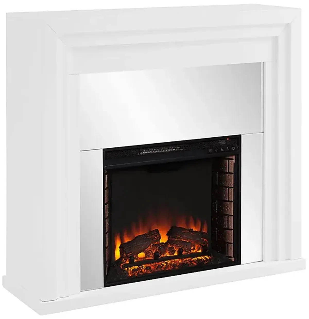 Skyflower II White 44 in. Console With Electric Log Fireplace