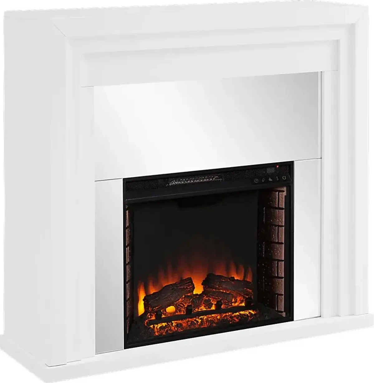 Skyflower II White 44 in. Console With Electric Log Fireplace