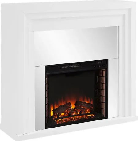 Skyflower II White 44 in. Console With Electric Log Fireplace