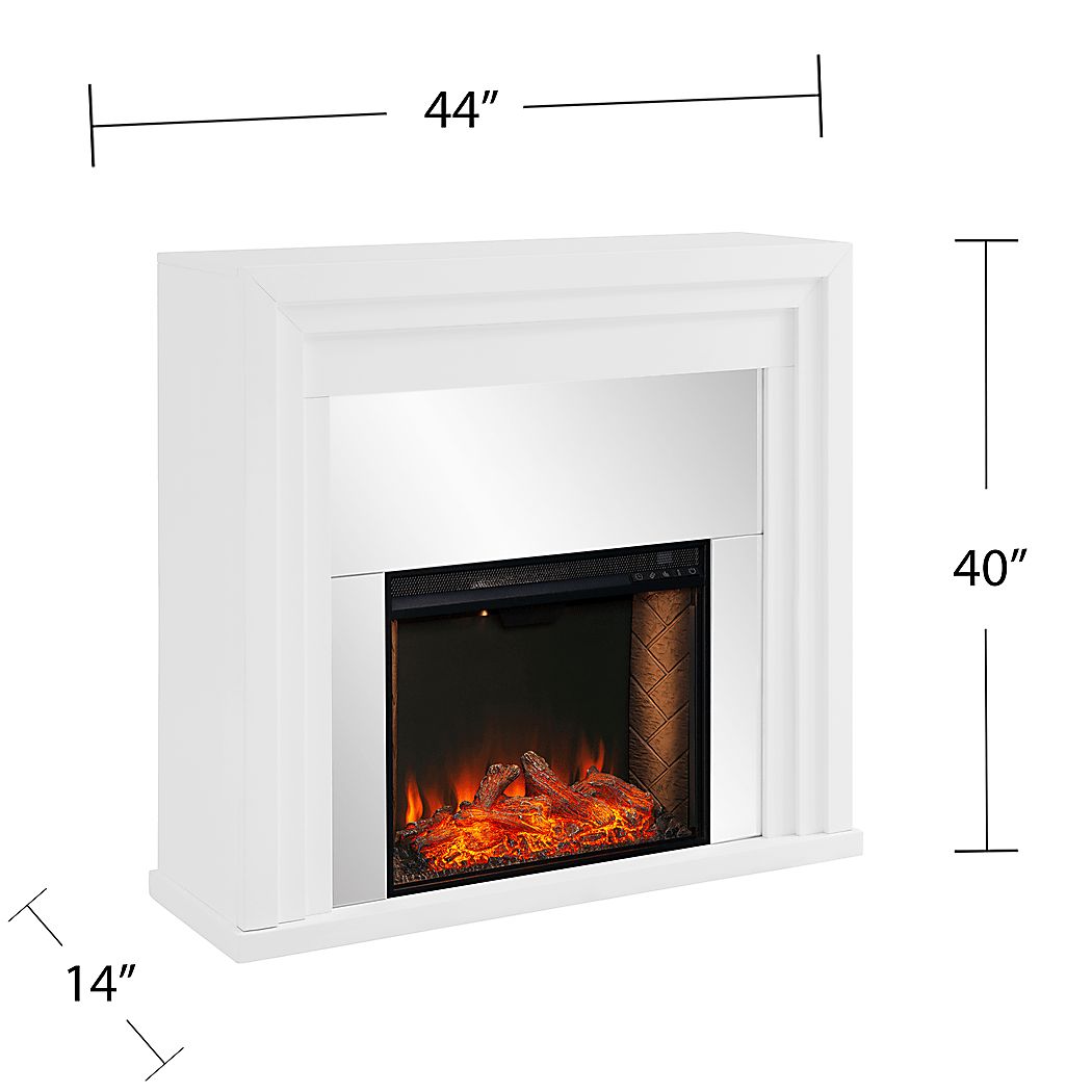 Skyflower III White 44 in. Console With Smart Electric Fireplace