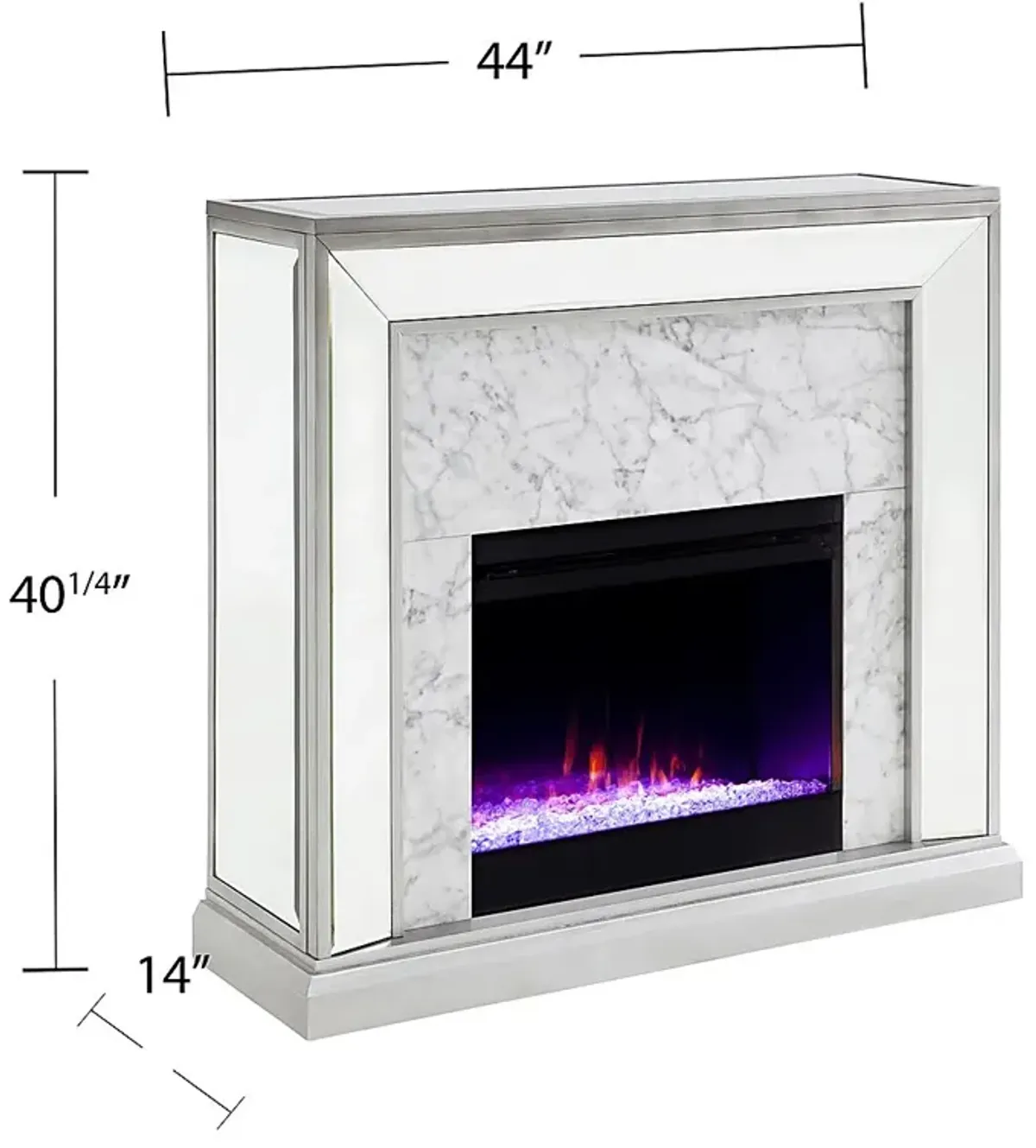 Tarryhollow I Gray 44 in. Console, With Color Changing Electric Fireplace