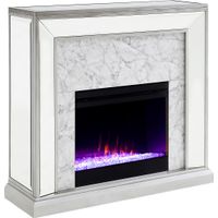 Tarryhollow I Gray 44 in. Console, With Color Changing Electric Fireplace