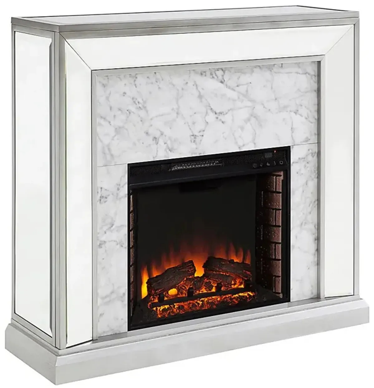 Tarryhollow II Gray 44 in. Console With Electric Log Fireplace