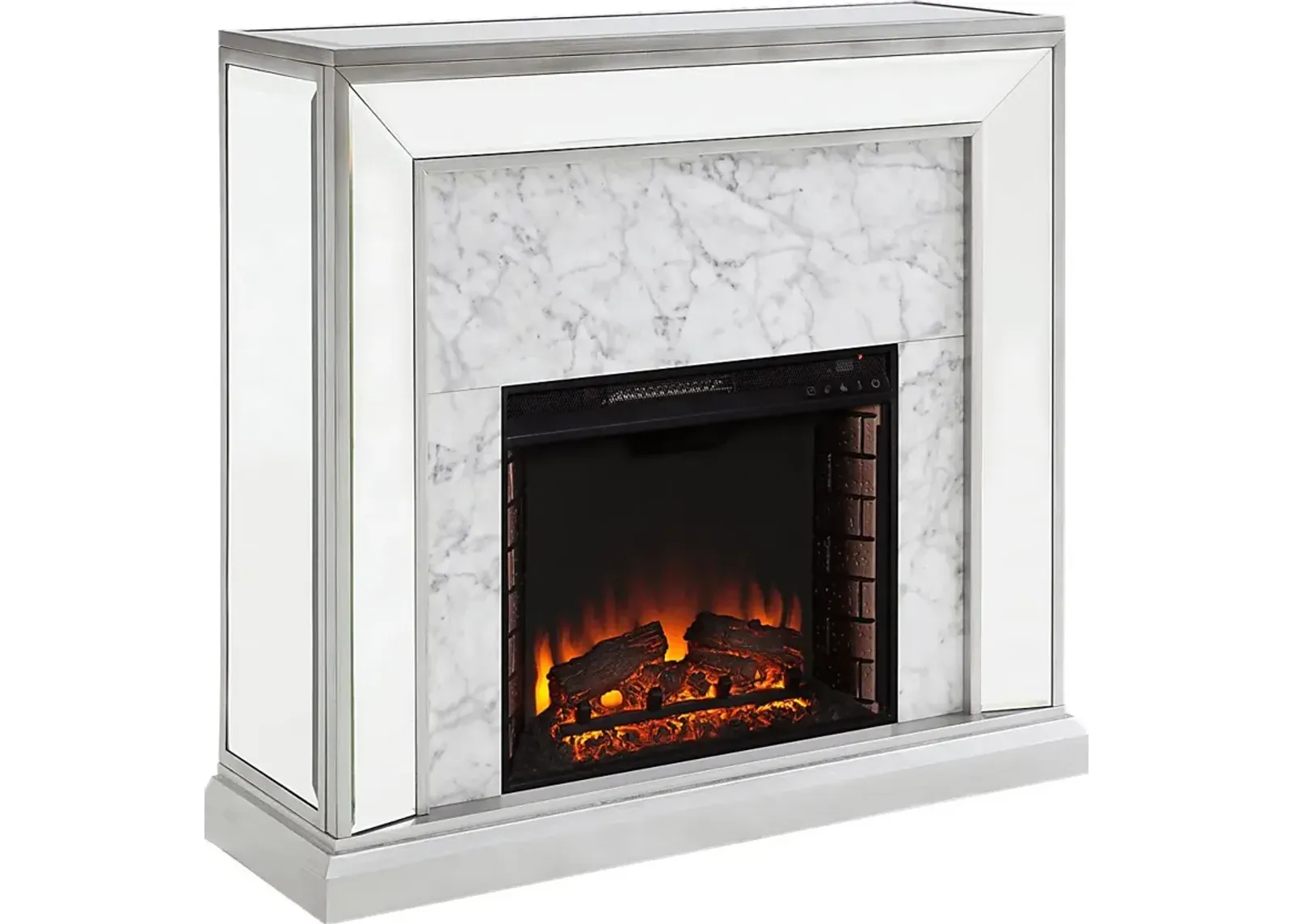 Tarryhollow II Gray 44 in. Console With Electric Log Fireplace