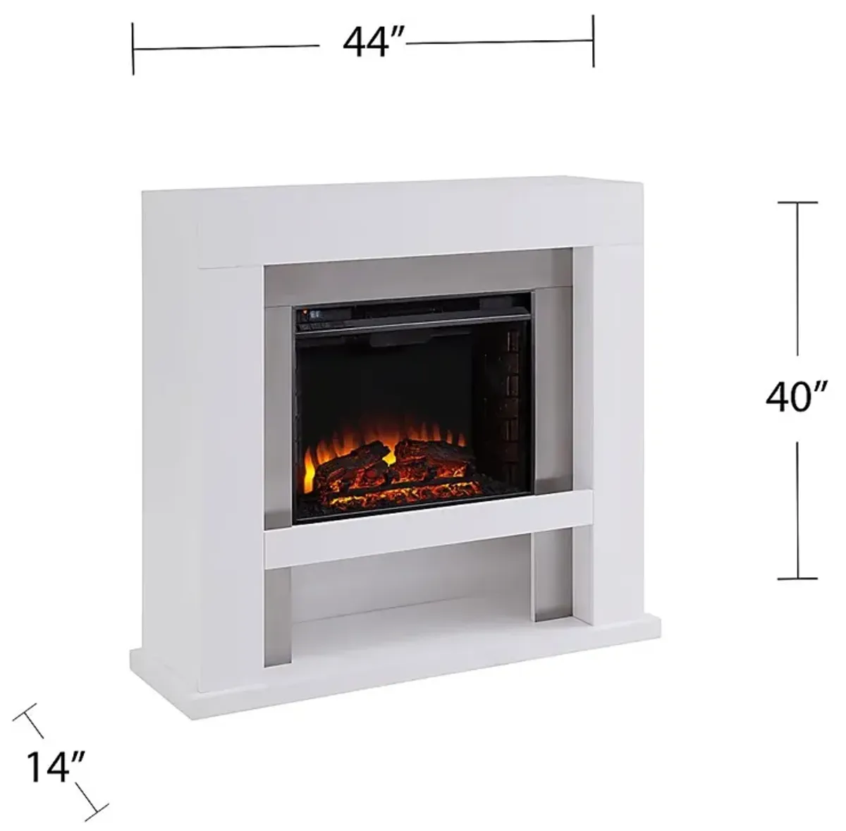 Linkmeadow II White 44 in. Console With Electric Log Fireplace