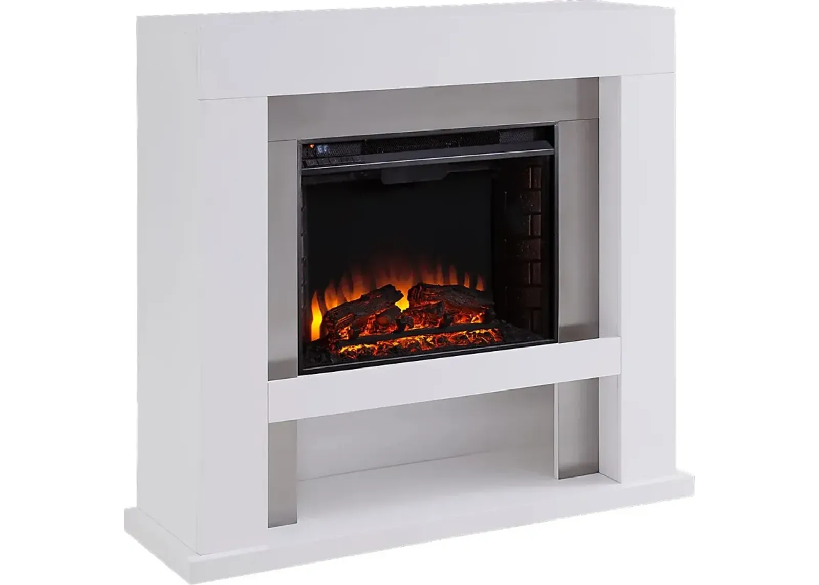 Linkmeadow II White 44 in. Console With Electric Log Fireplace