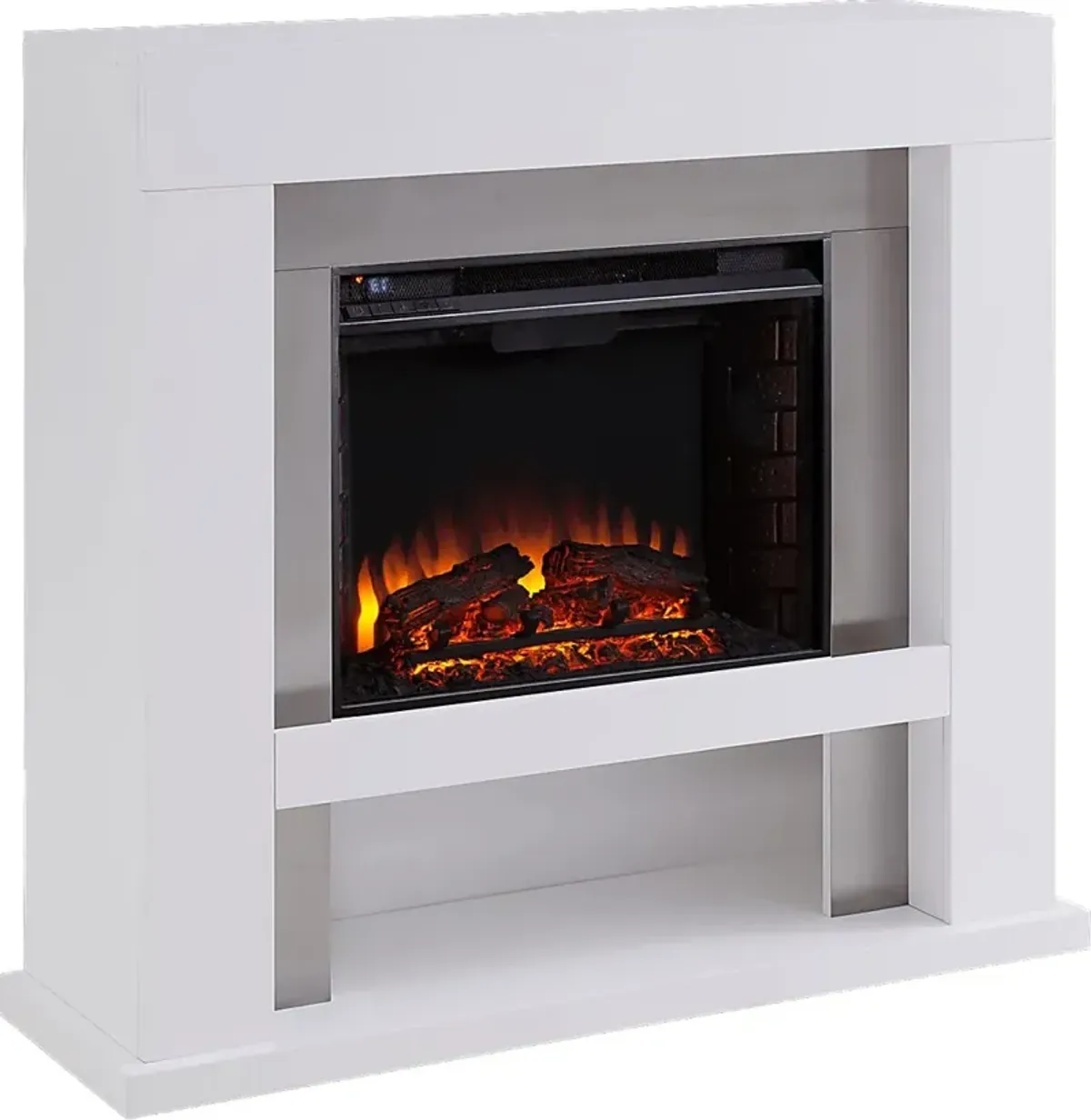 Linkmeadow II White 44 in. Console With Electric Log Fireplace