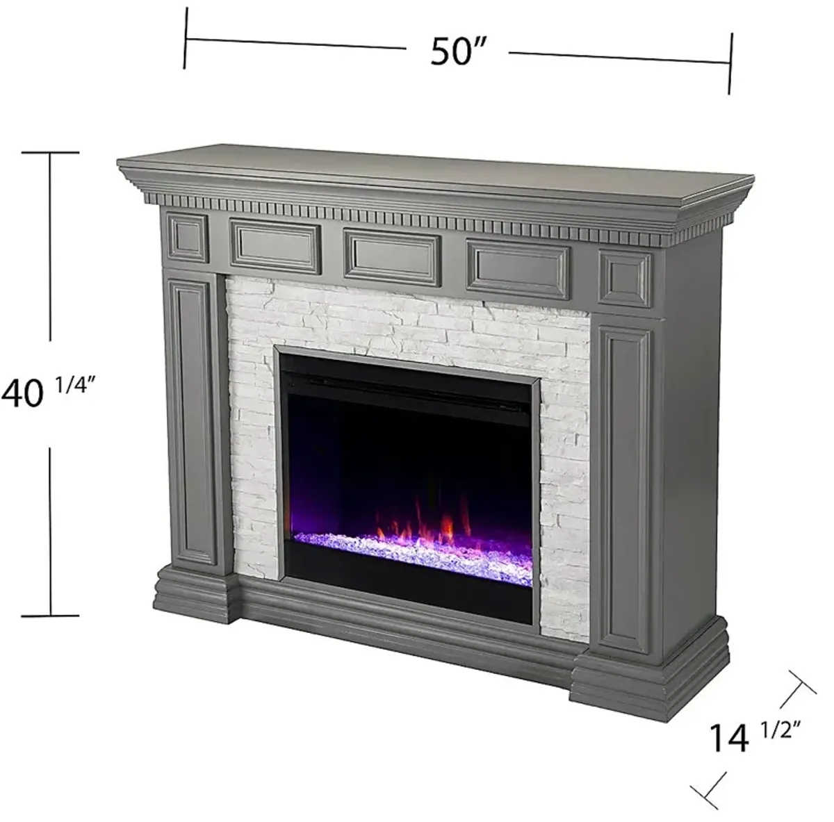 Runnelwood I Gray 50 in. Console, With Color Changing Electric Fireplace