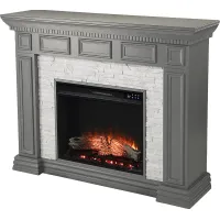 Runnelwood IV Gray 50 in. Console With Touch Panel Electric Fireplace