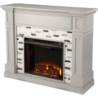 Stembridge II Gray 48 in. Console With Electric Log Fireplace
