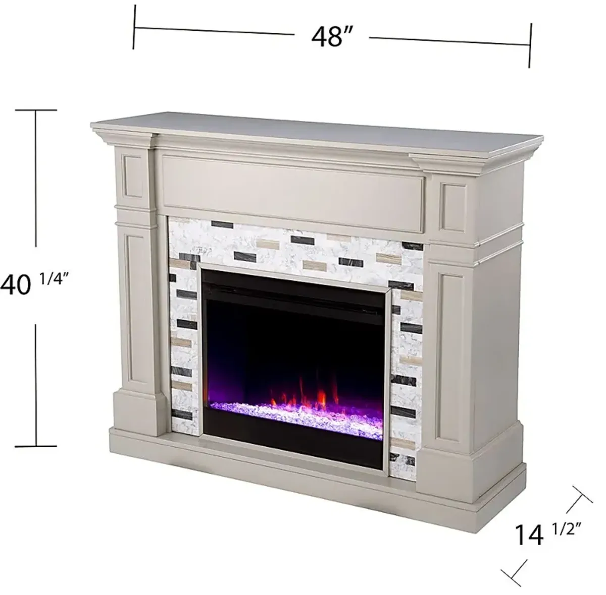 Stembridge I Gray 48 in. Console, With Color Changing Electric Fireplace