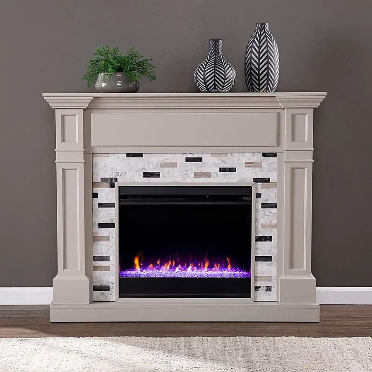 Stembridge I Gray 48 in. Console, With Color Changing Electric Fireplace