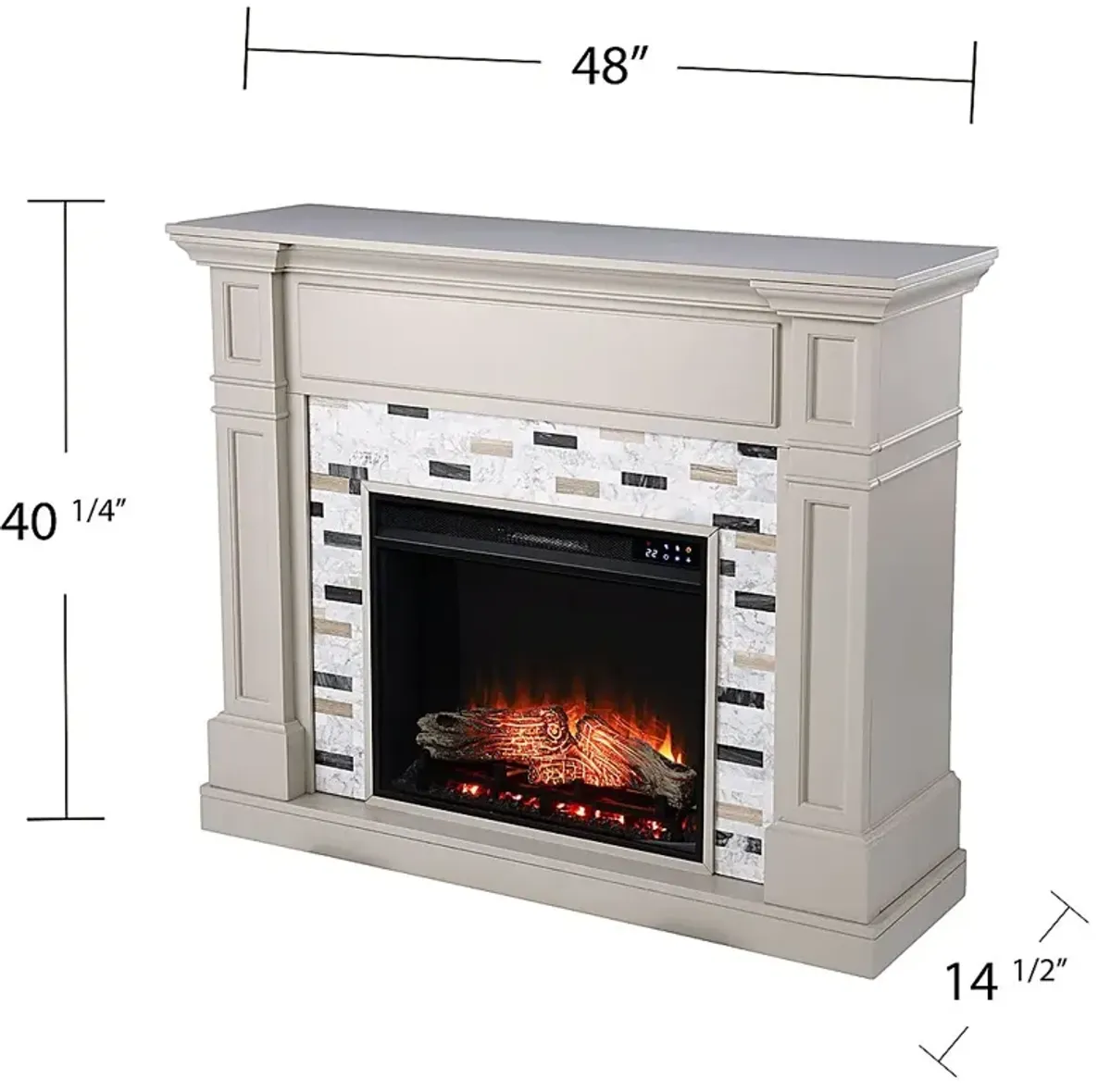 Stembridge IV Gray 48 in. Console With Touch Panel Electric Fireplace