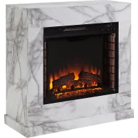 Dymalor II White 33 in. Console With Electric Log Fireplace
