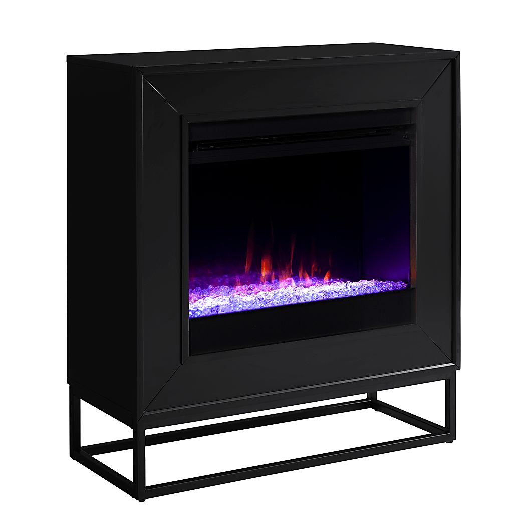 Frescan I Black 33 in. Console With Color Changing Electric Fireplace