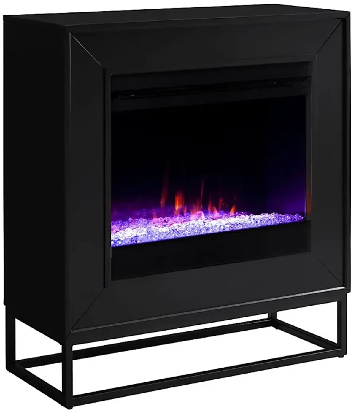 Frescan I Black 33 in. Console With Color Changing Electric Fireplace