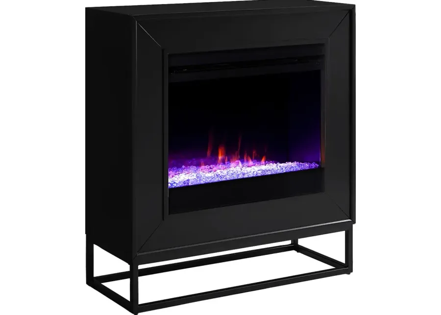 Frescan I Black 33 in. Console With Color Changing Electric Fireplace