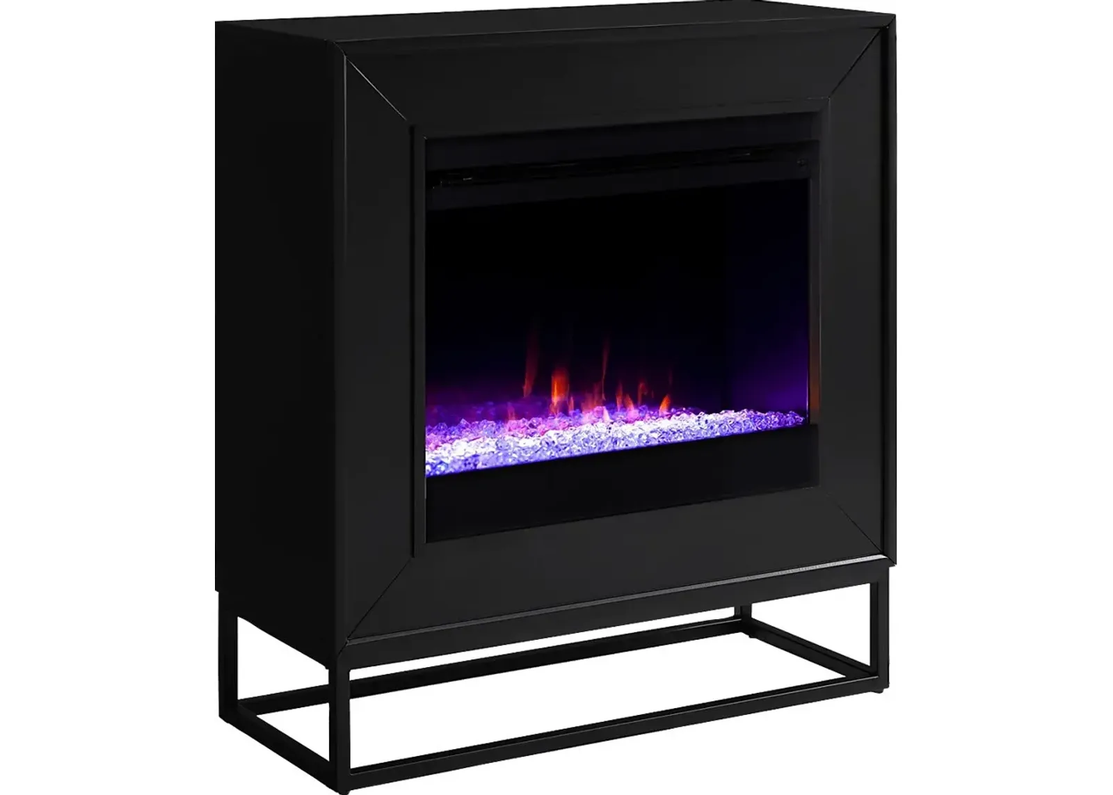 Frescan I Black 33 in. Console With Color Changing Electric Fireplace