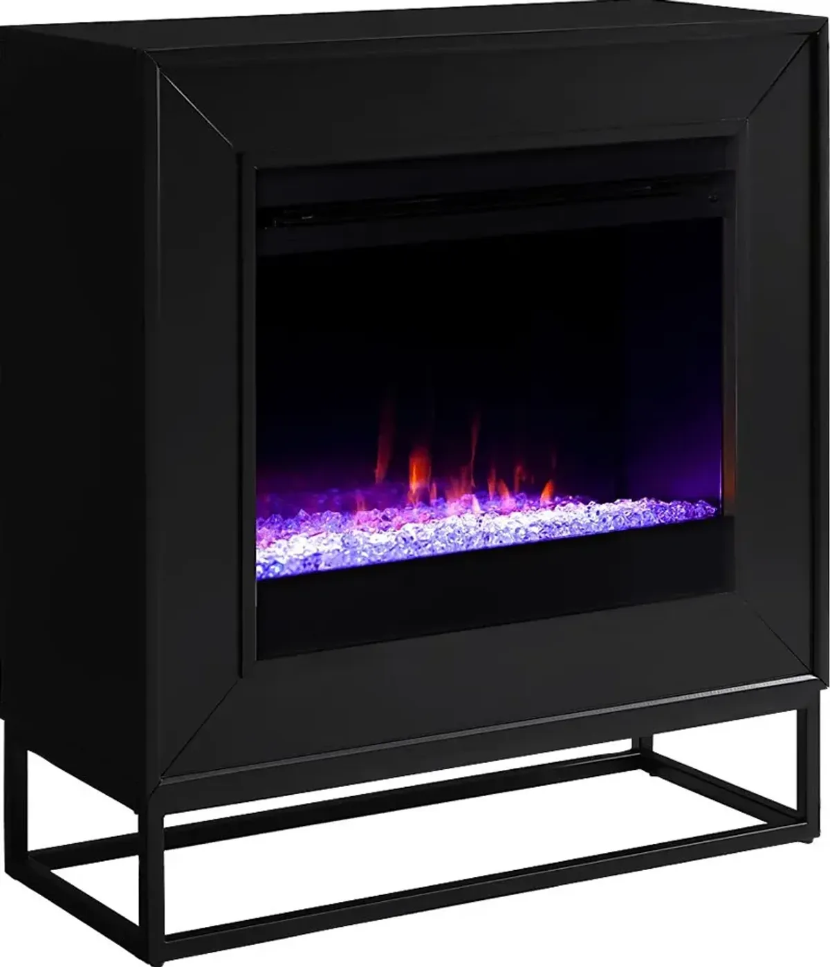 Frescan I Black 33 in. Console With Color Changing Electric Fireplace