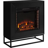 Frescan II Black 33 in. Console With Electric Log Fireplace