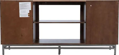 Varlet II Brown 60 in. Console With Electric Log Fireplace
